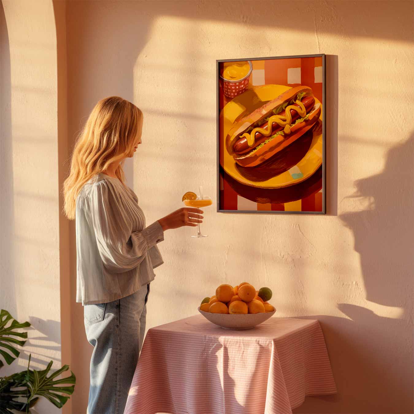 Vrolijke Hotdog Poster-WallArtistic