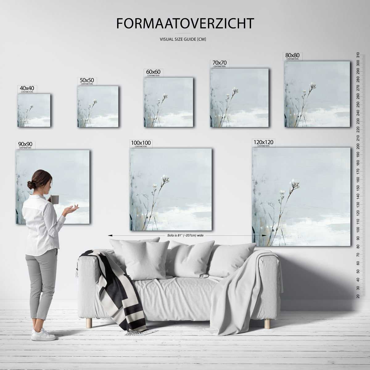 Witte bloemen Poster