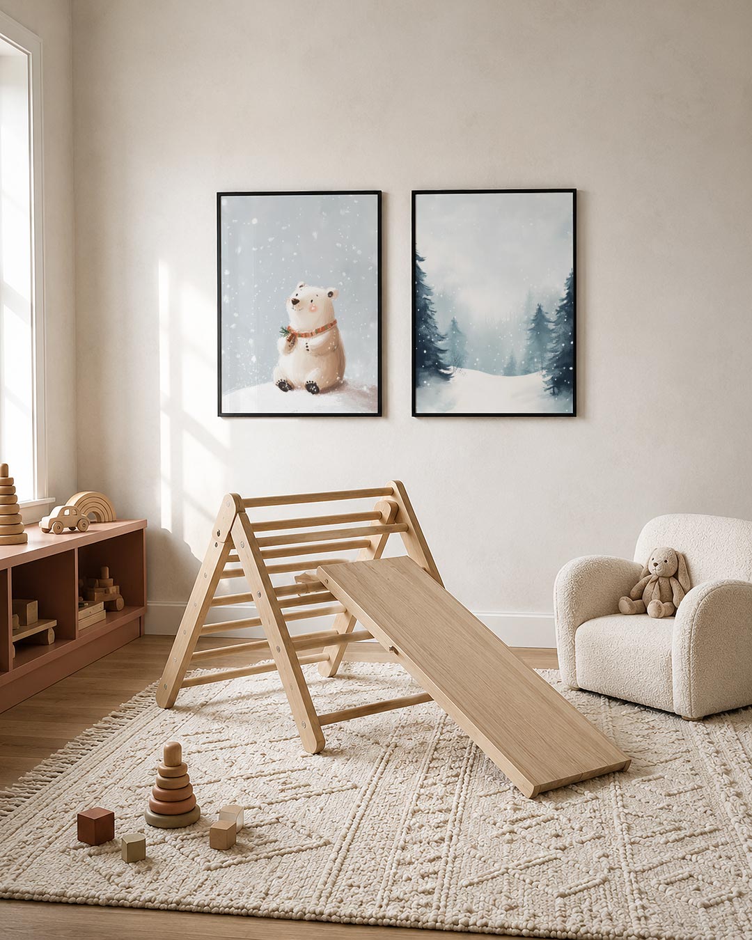 Winterse knuffelbeer Posterset