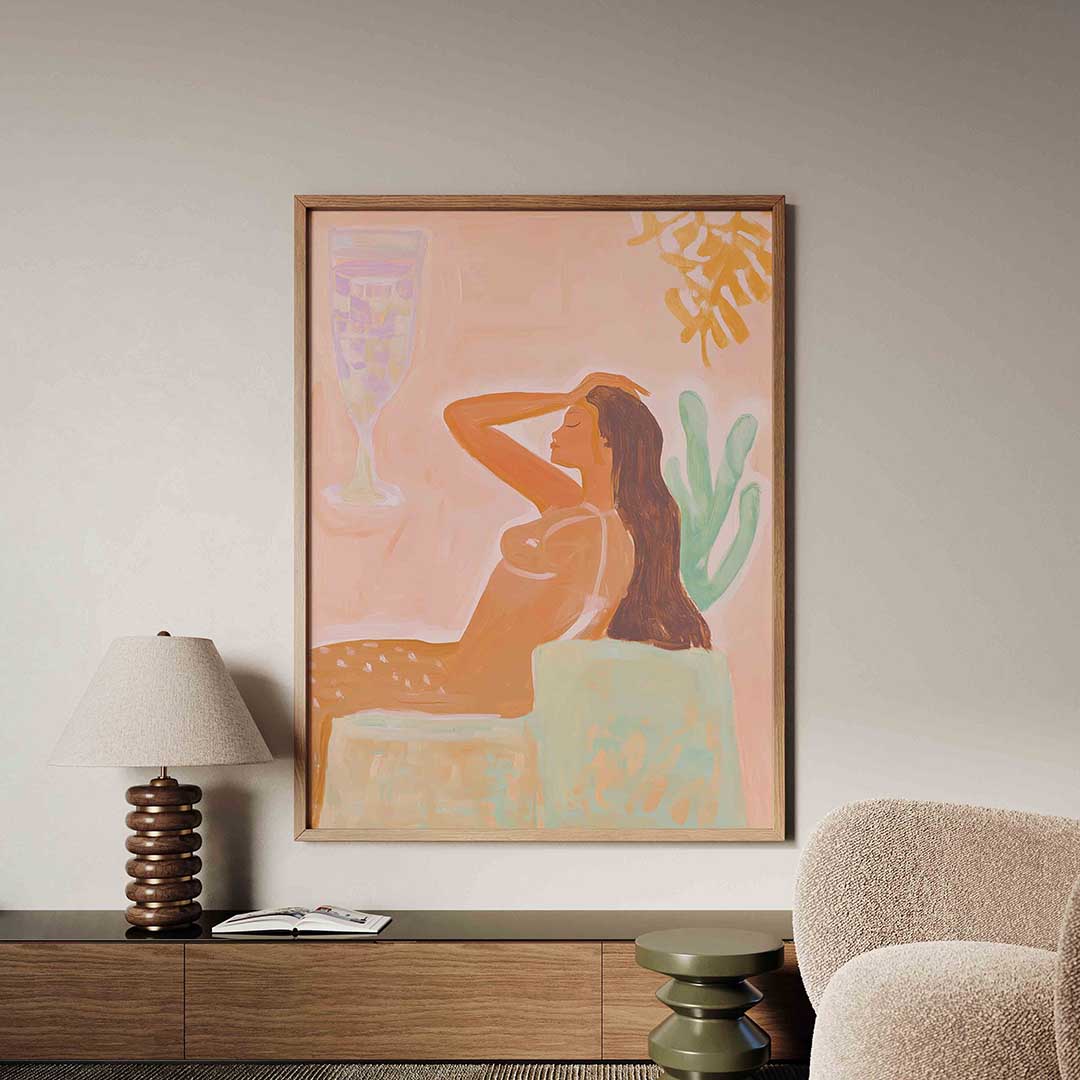 Vrouw met glas Poster