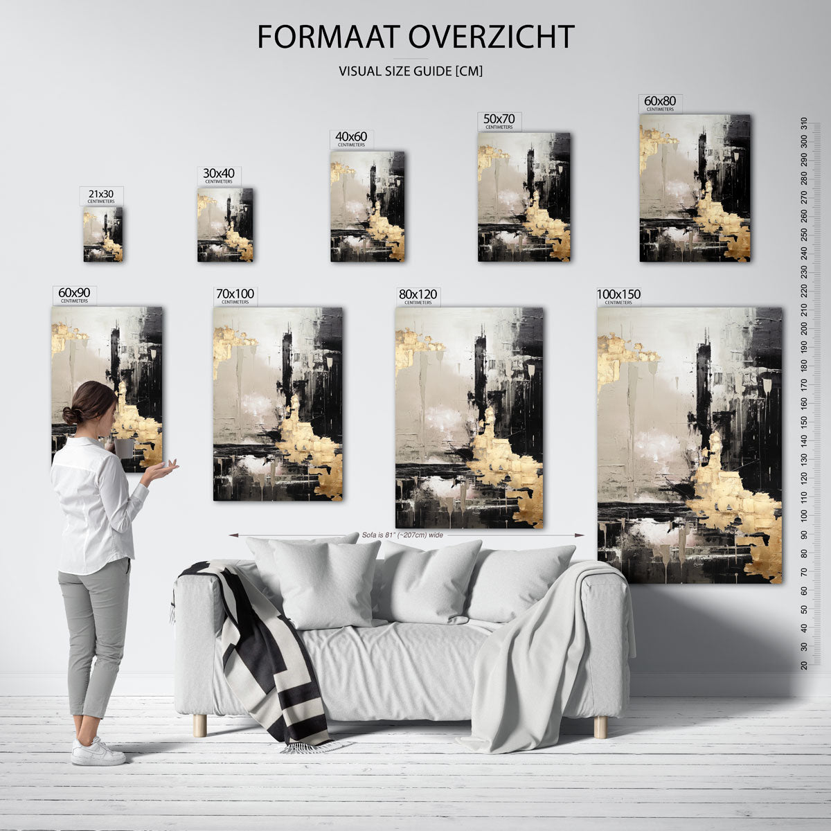 Abstracte goud en zwart Poster