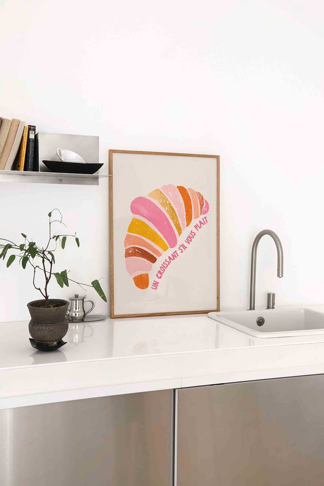 Croissant illustratie Poster