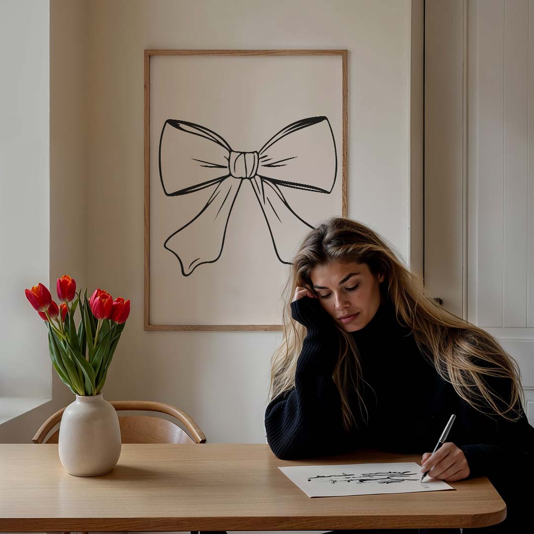 Elegante Strik Illustratie Poster-WallArtistic