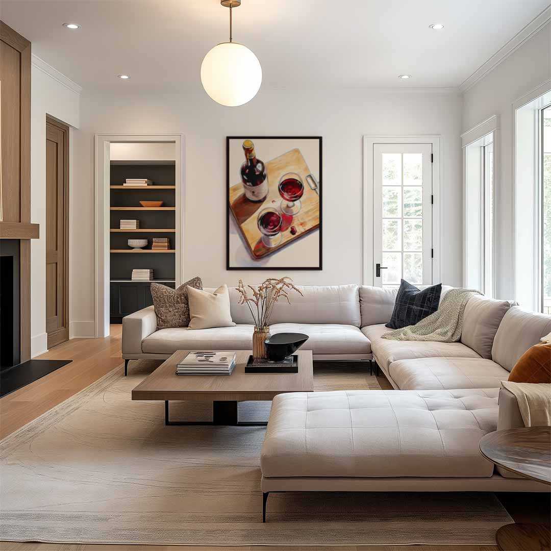 Sfeervol Wijnstilleven Kunstwerk-canvas-dibond-plexiglas-wanddecoratie-WallArtistic
