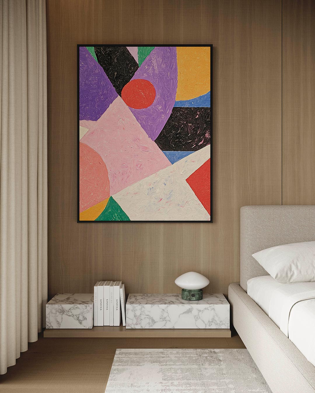 Geometrische kleurenexplosie Kunstwerk