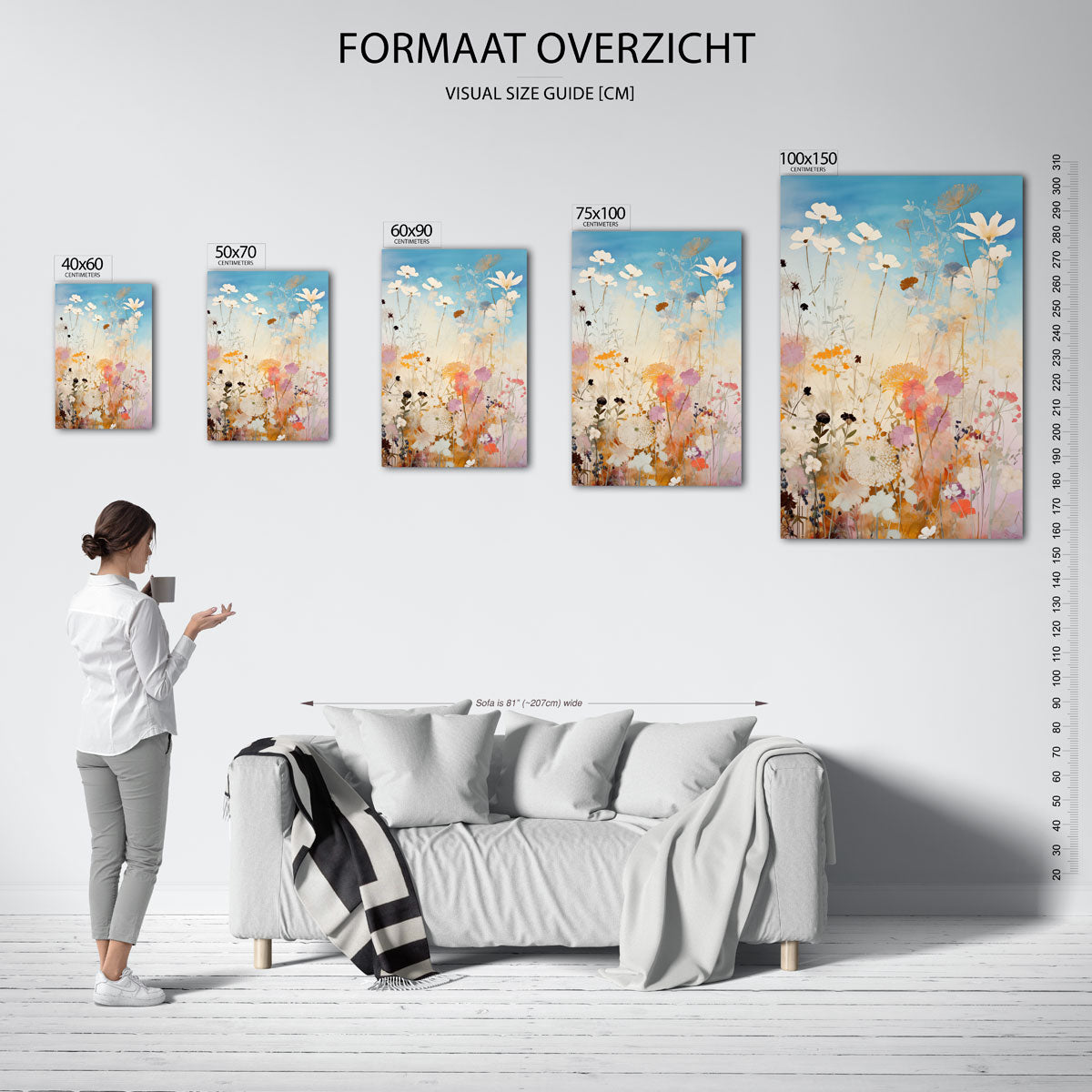 Bloemen in zachte tinten Kunstwerk