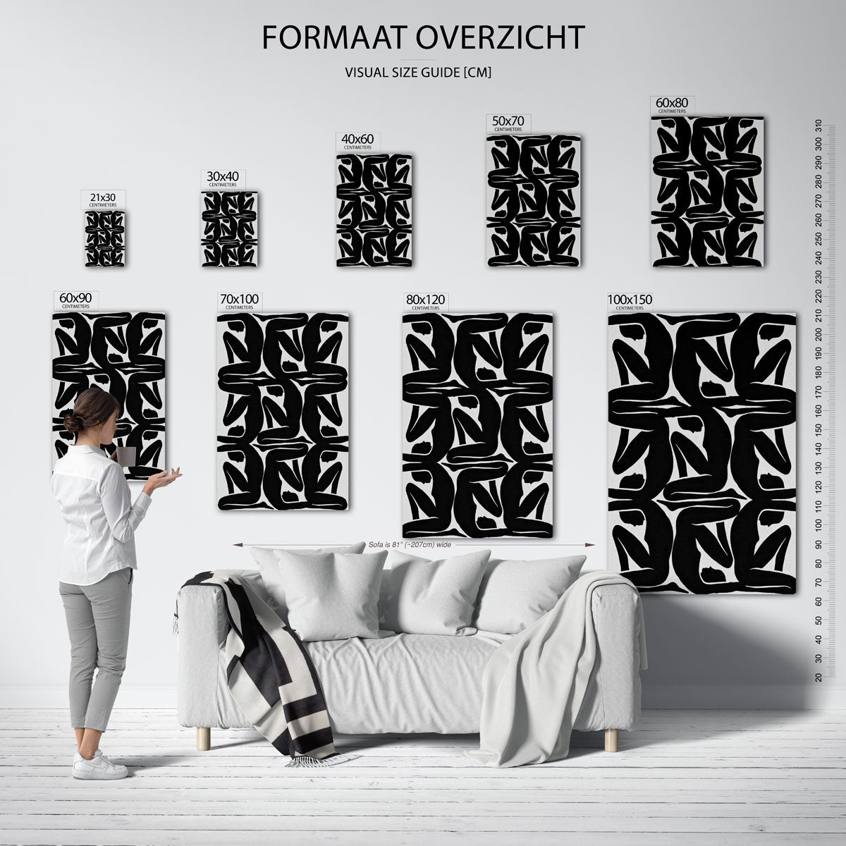 Zwarte silhouetten Poster