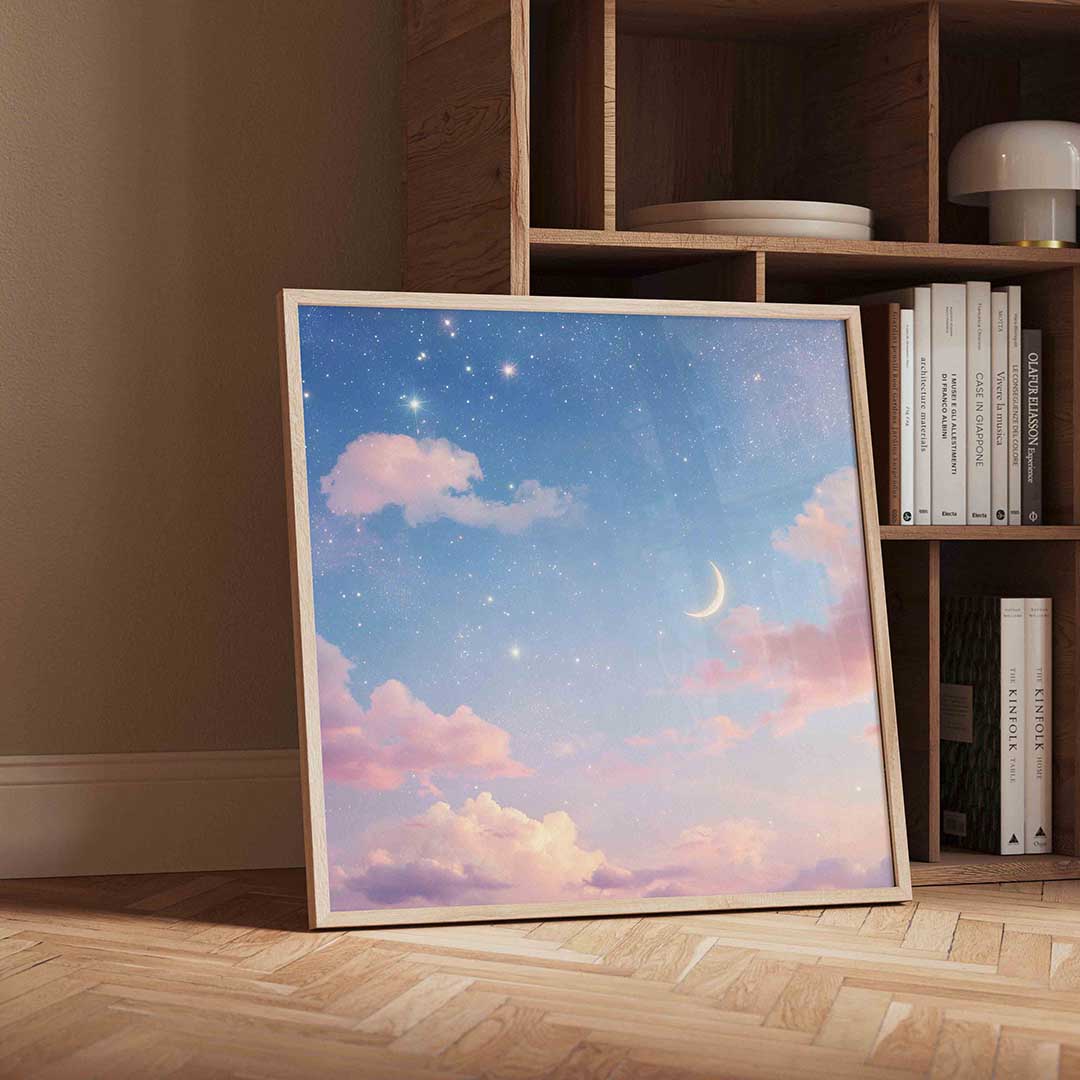 Maan en sterrenhemel Poster