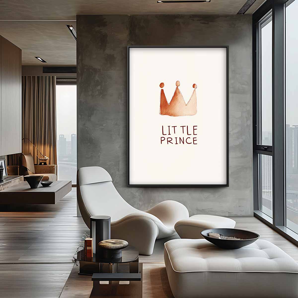 Kleine Prins Kroonposter Kunstwerk-canvas-dibond-plexiglas-wanddecoratie-WallArtistic