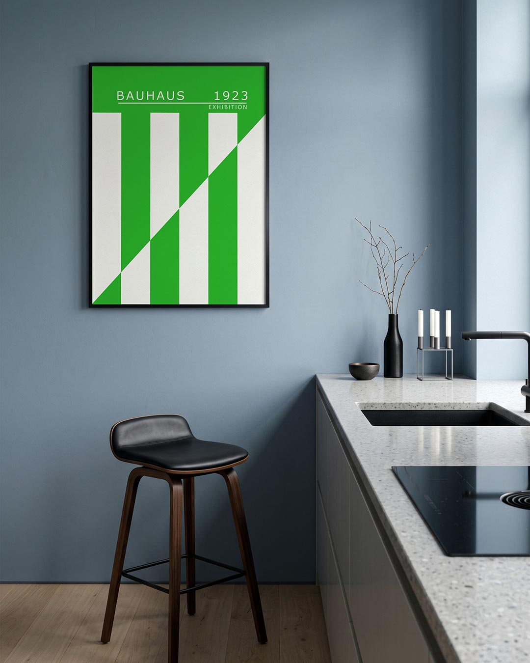Groene lijnenspel Poster