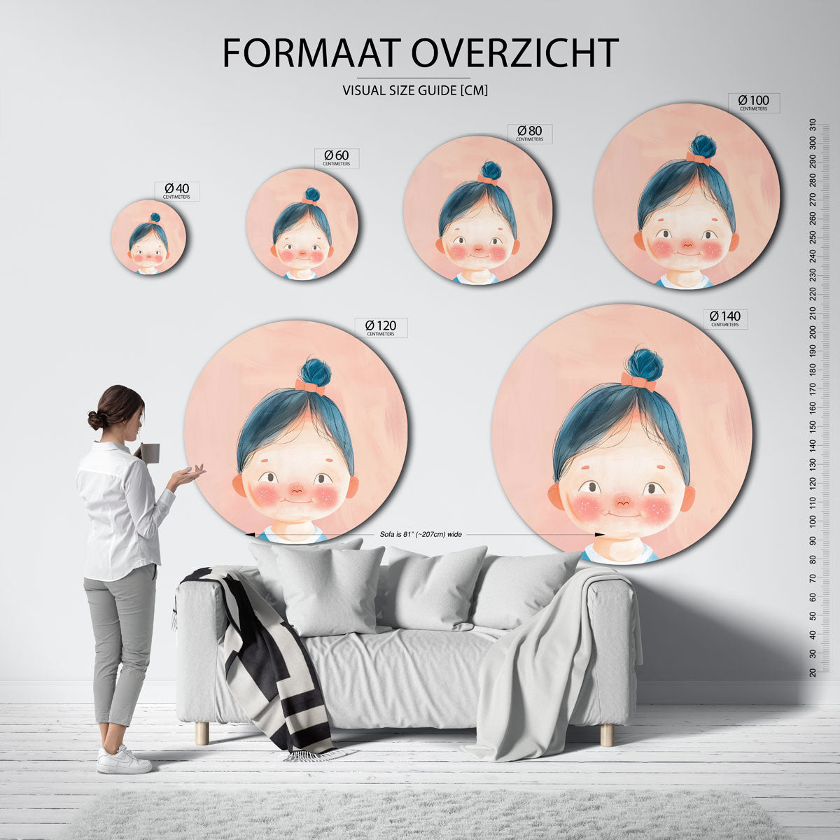 Vrolijk kind Muurcirkel