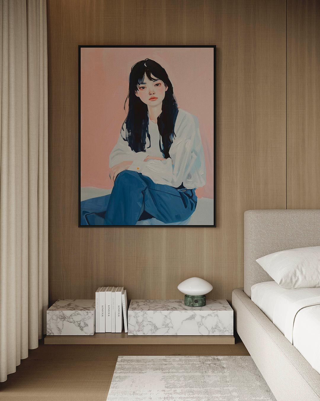 Portret in zachte tinten Kunstwerk