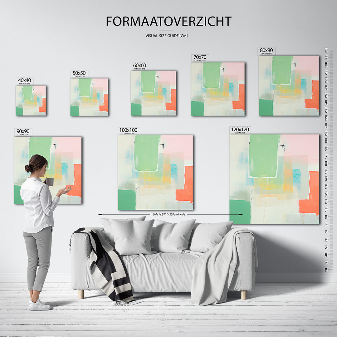 Kleurrijke vlakken Kunstwerk
