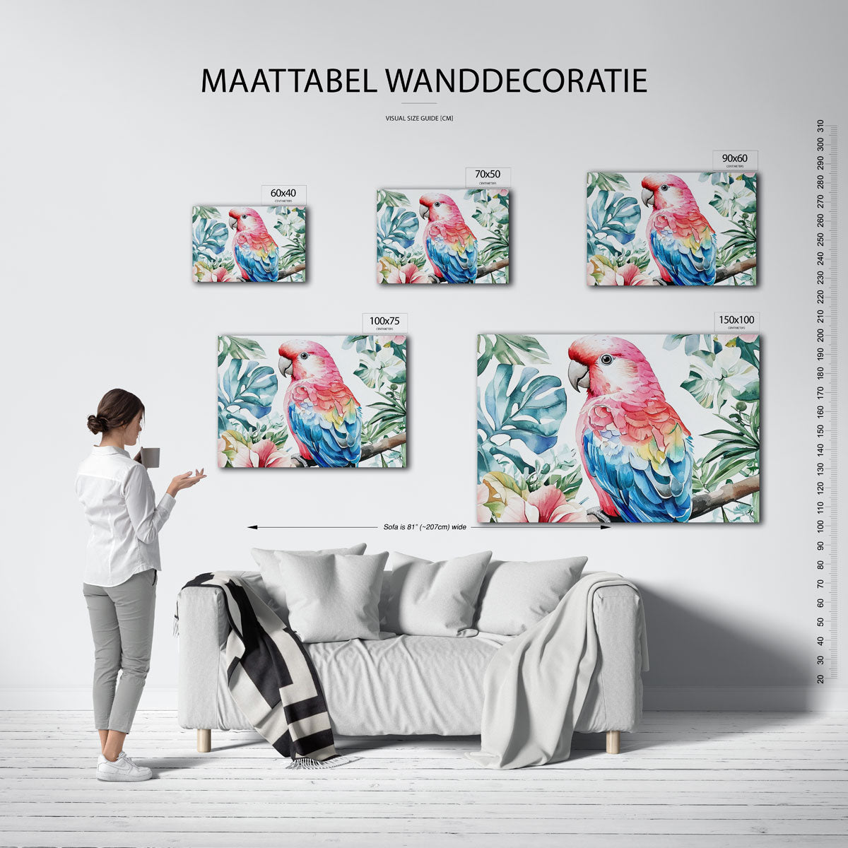 Vrolijke papegaai Kunstwerk