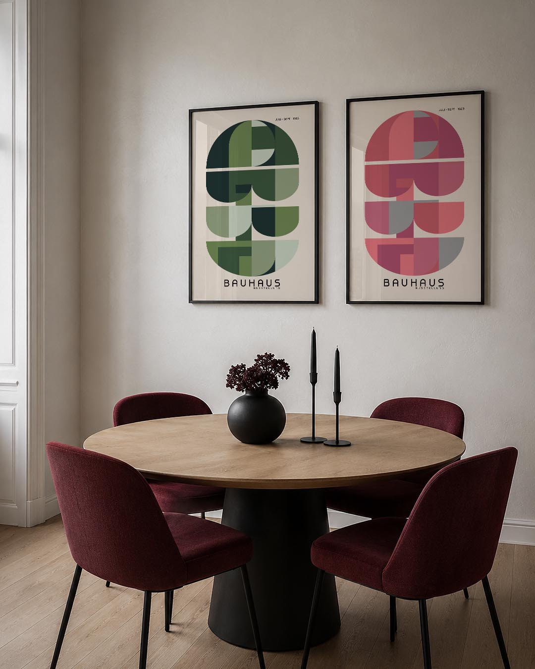 Groene vormenritme Posterset
