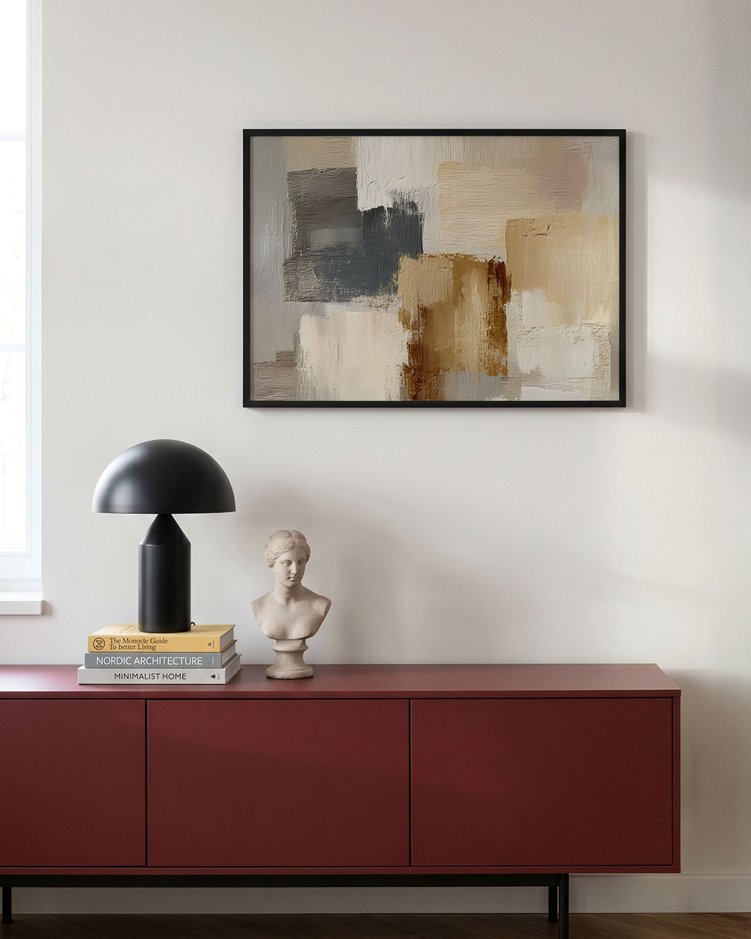 Abstracte beige en grijze vlakken Poster