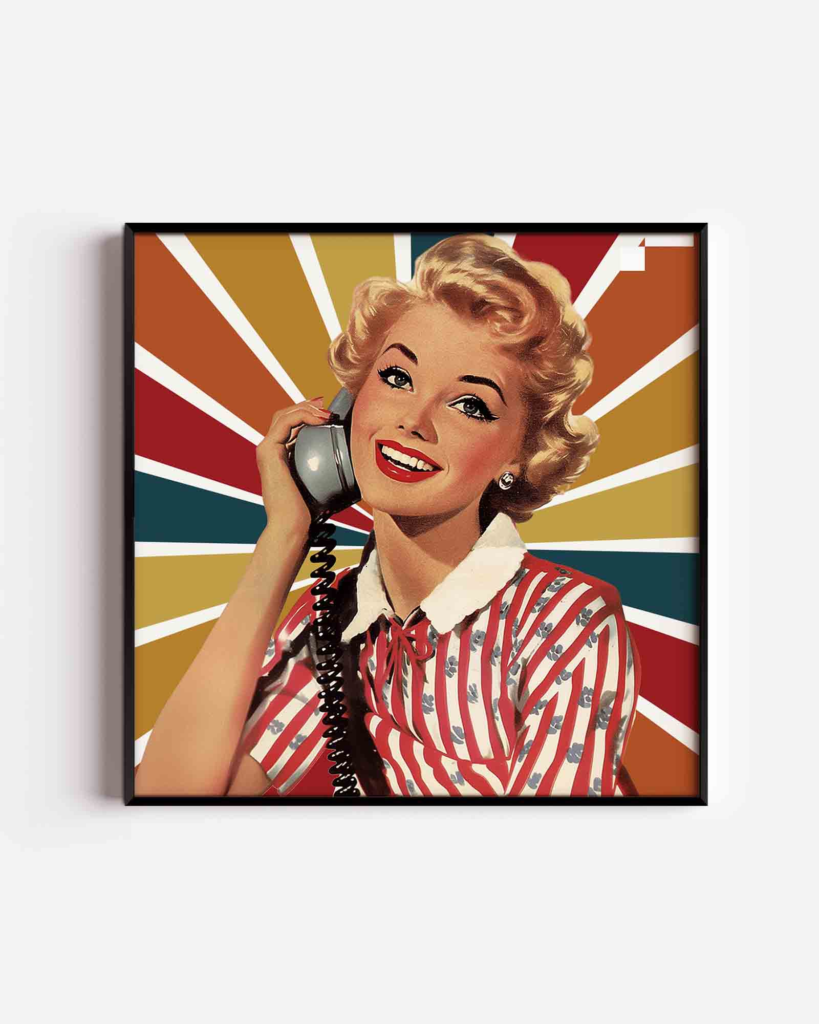 Vrouw met telefoon Poster