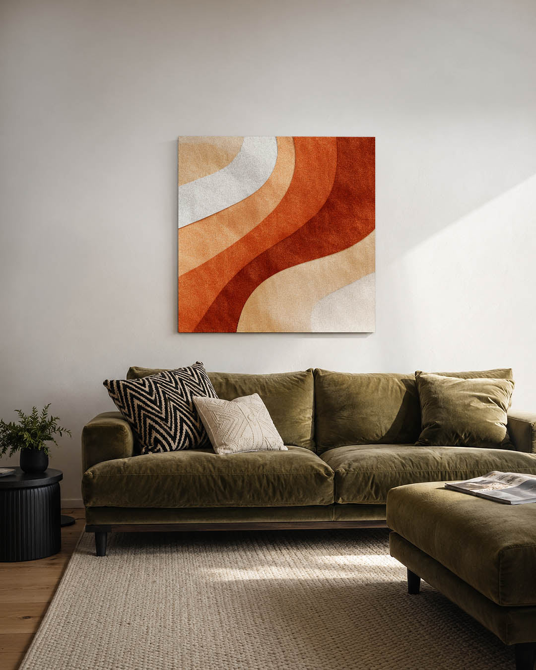Golvende kleurencompositie Kunstwerk