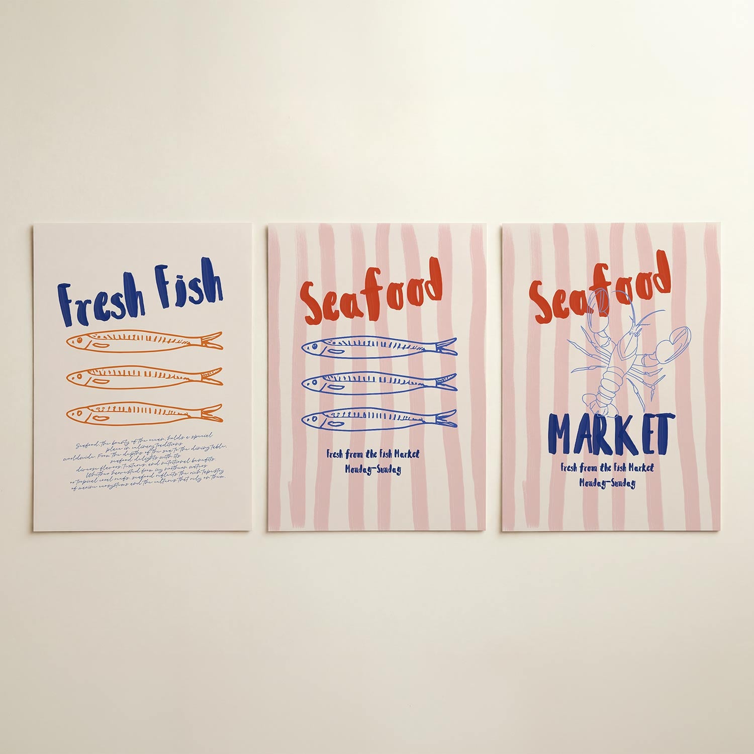 Vissen en letters Posterset