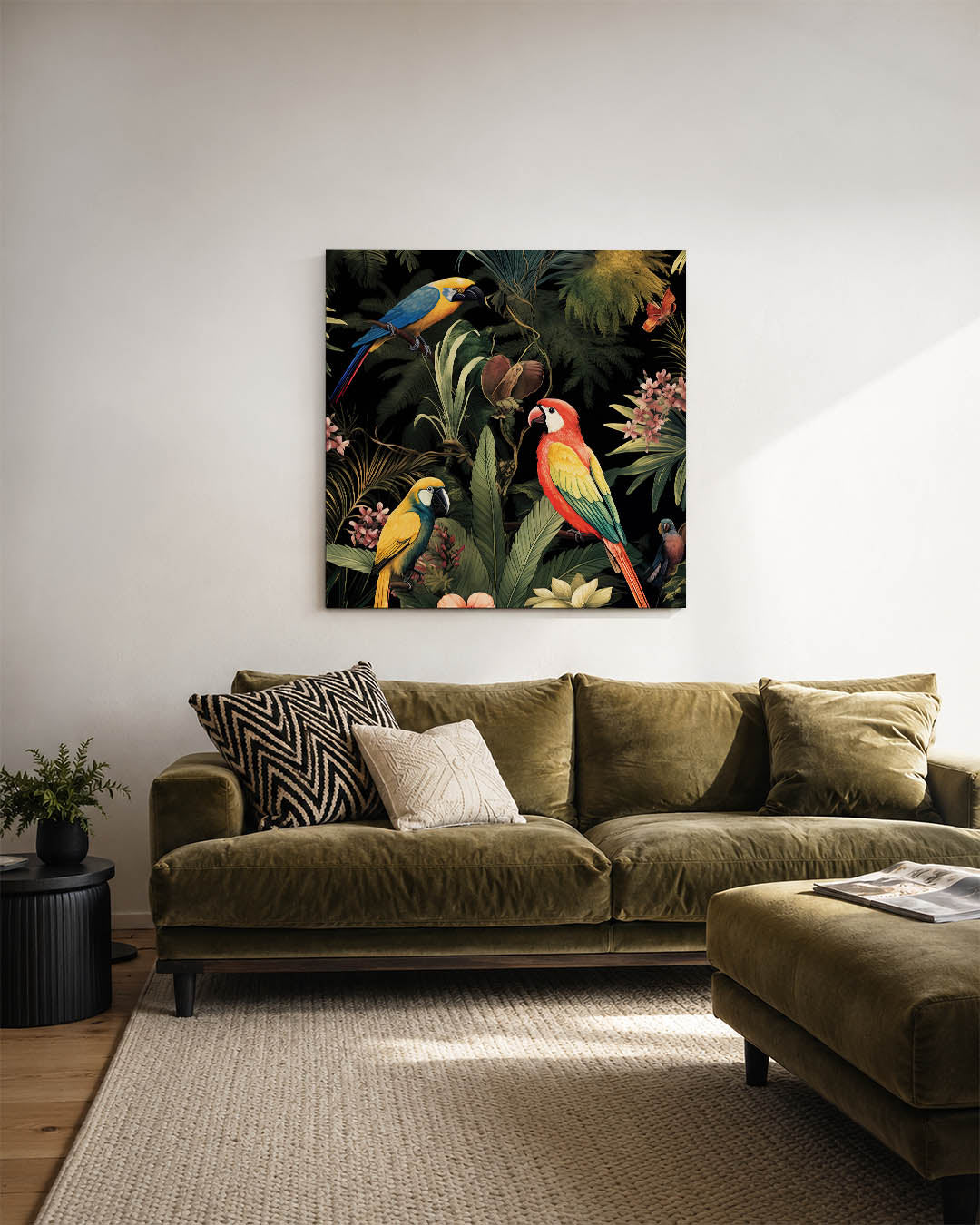 Exotische vogels en planten Kunstwerk