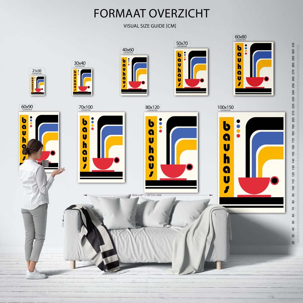 Kleurvlakken en lijnen Poster