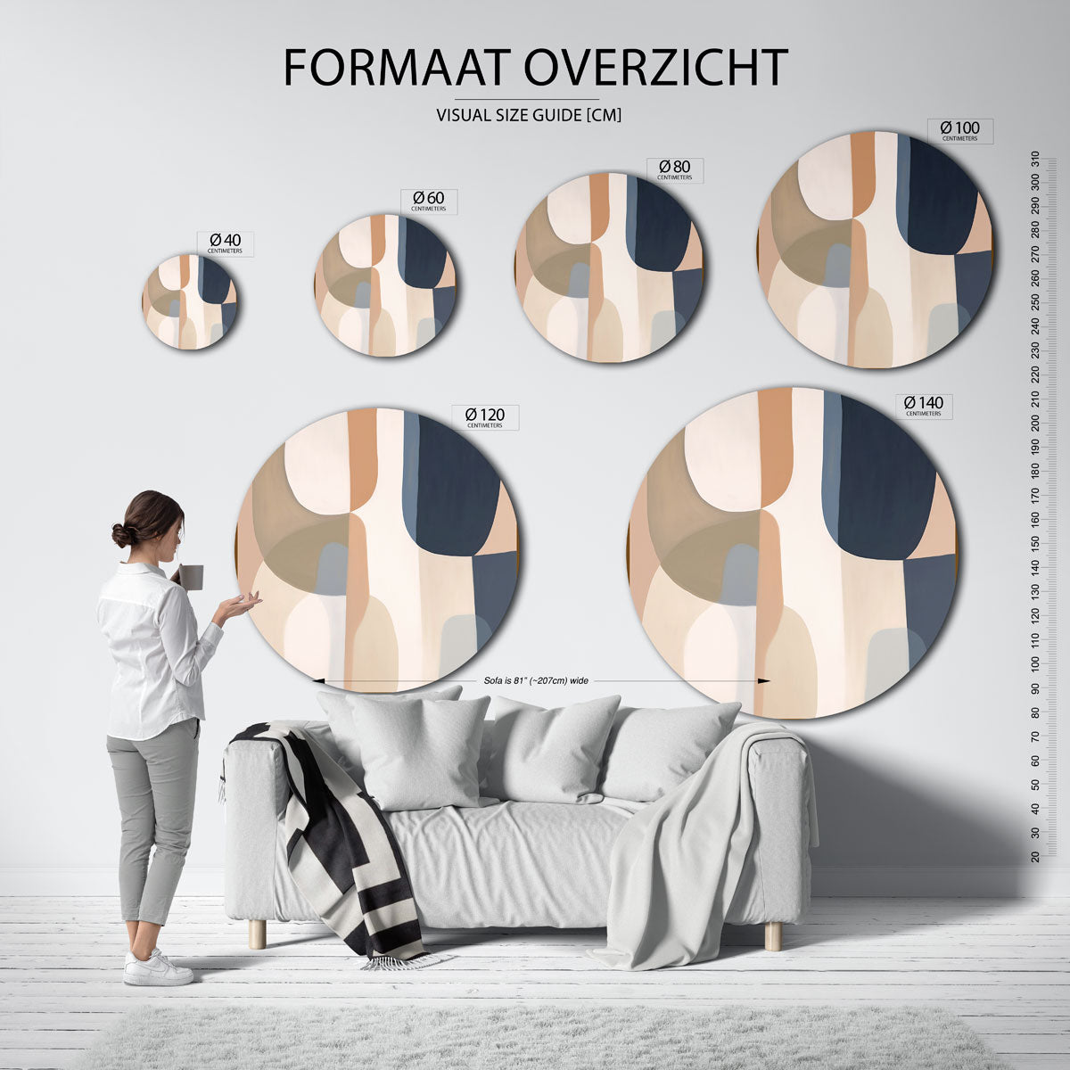 Abstracte vormen Muurcirkel