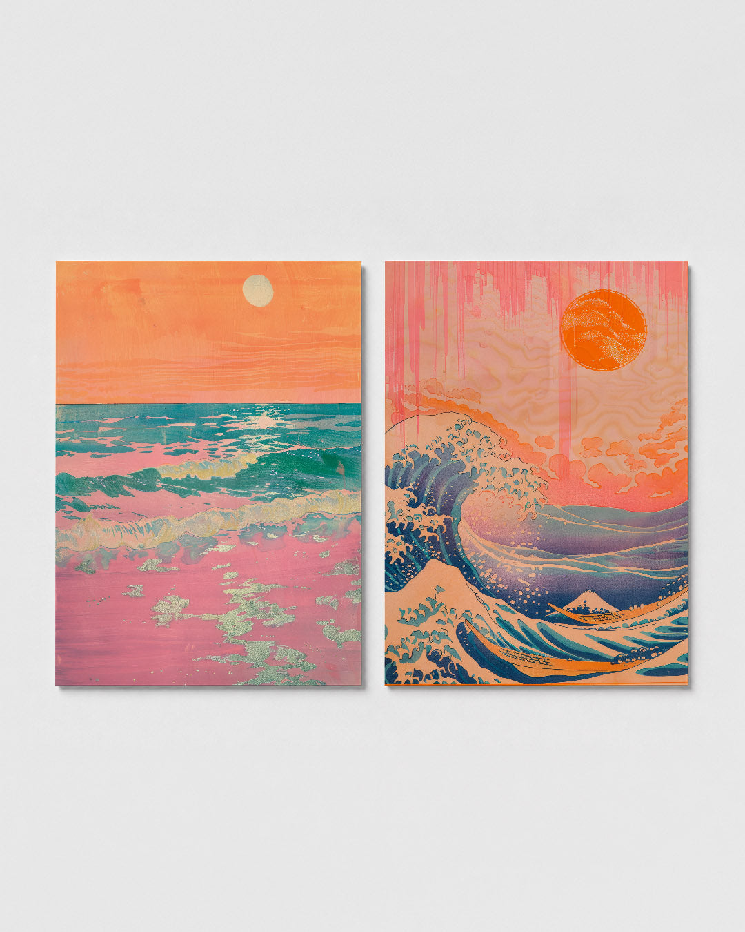 Zonsondergang en zee Posterset