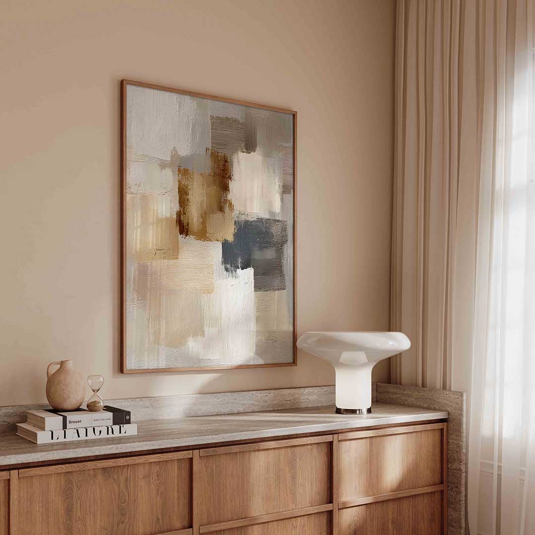 Abstracte beige en bruine vlakken Poster