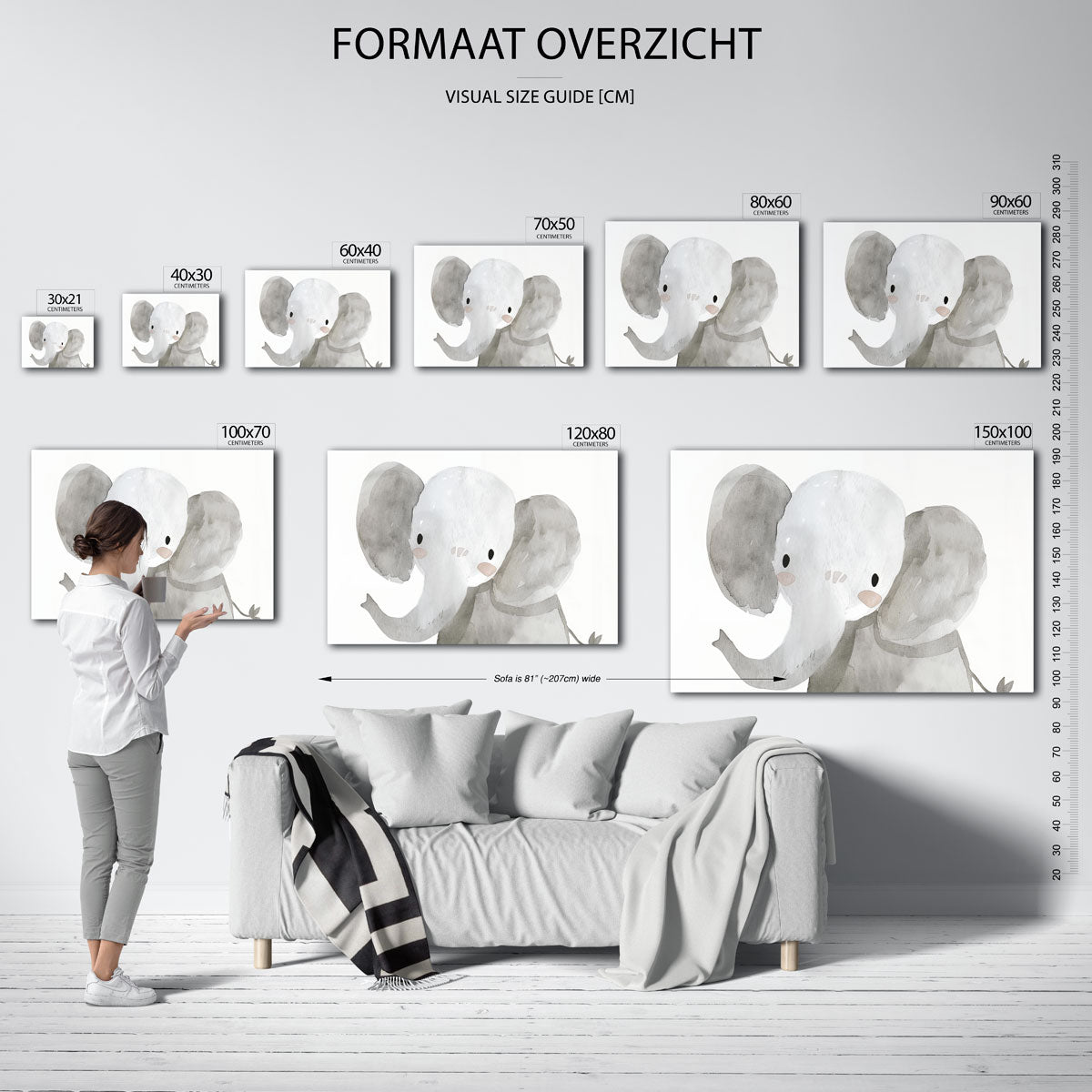 Olifant illustratie Poster