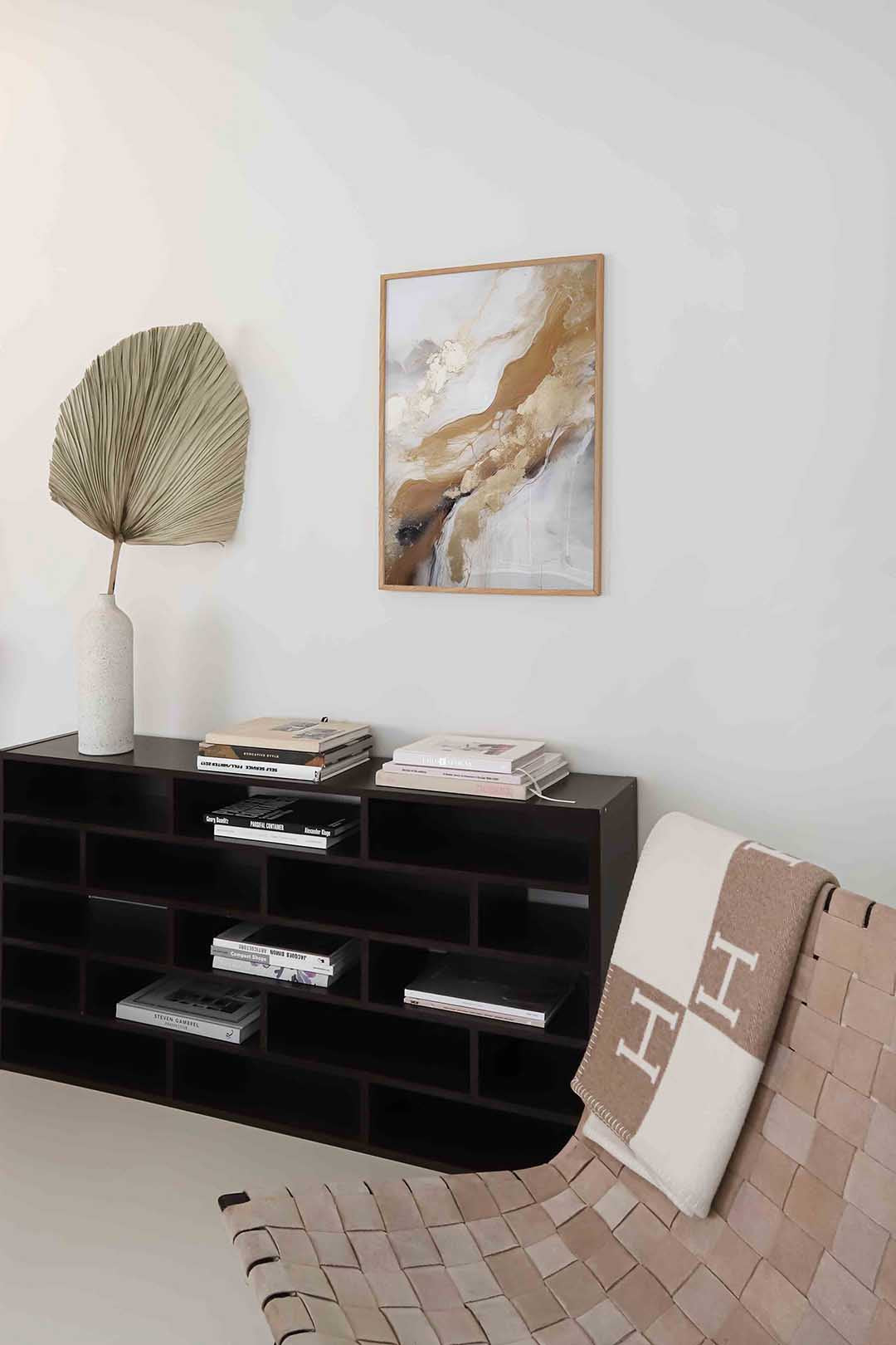 Abstracte beige en gouden Poster