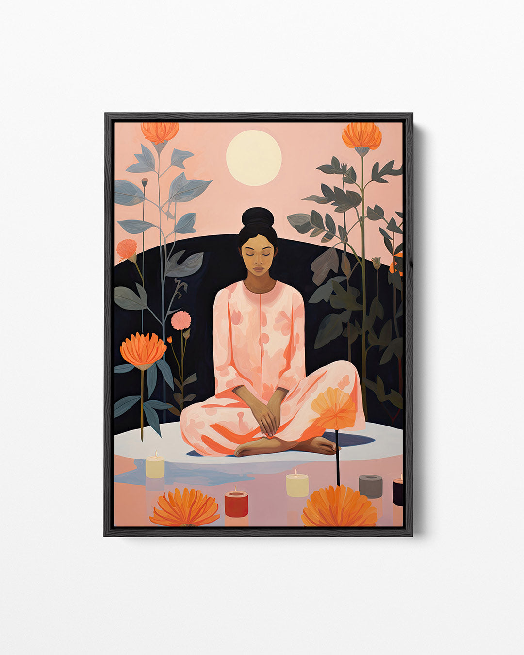 Meditatieve bloemen Kunstwerk