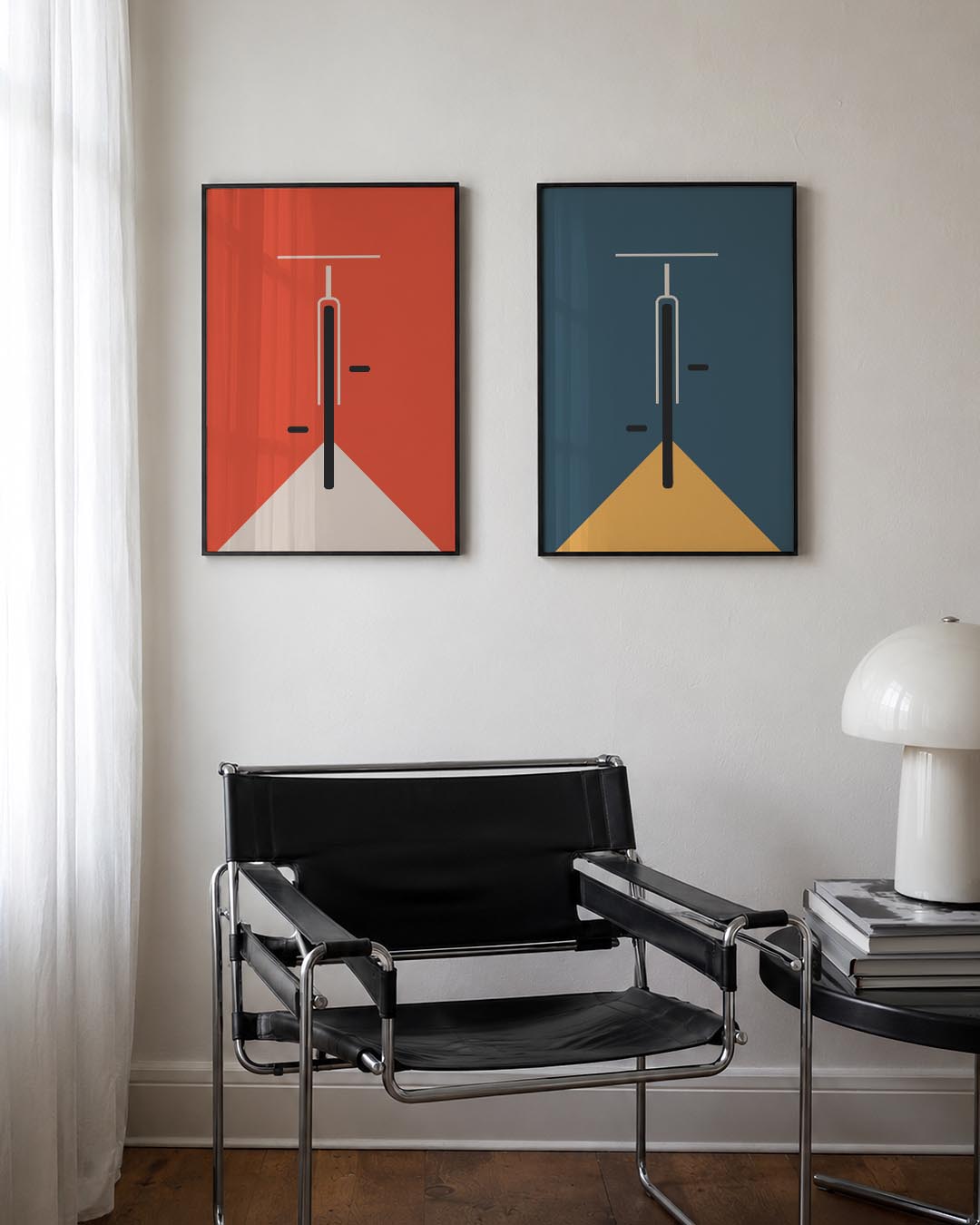 Fiets en lijnenspel Posterset