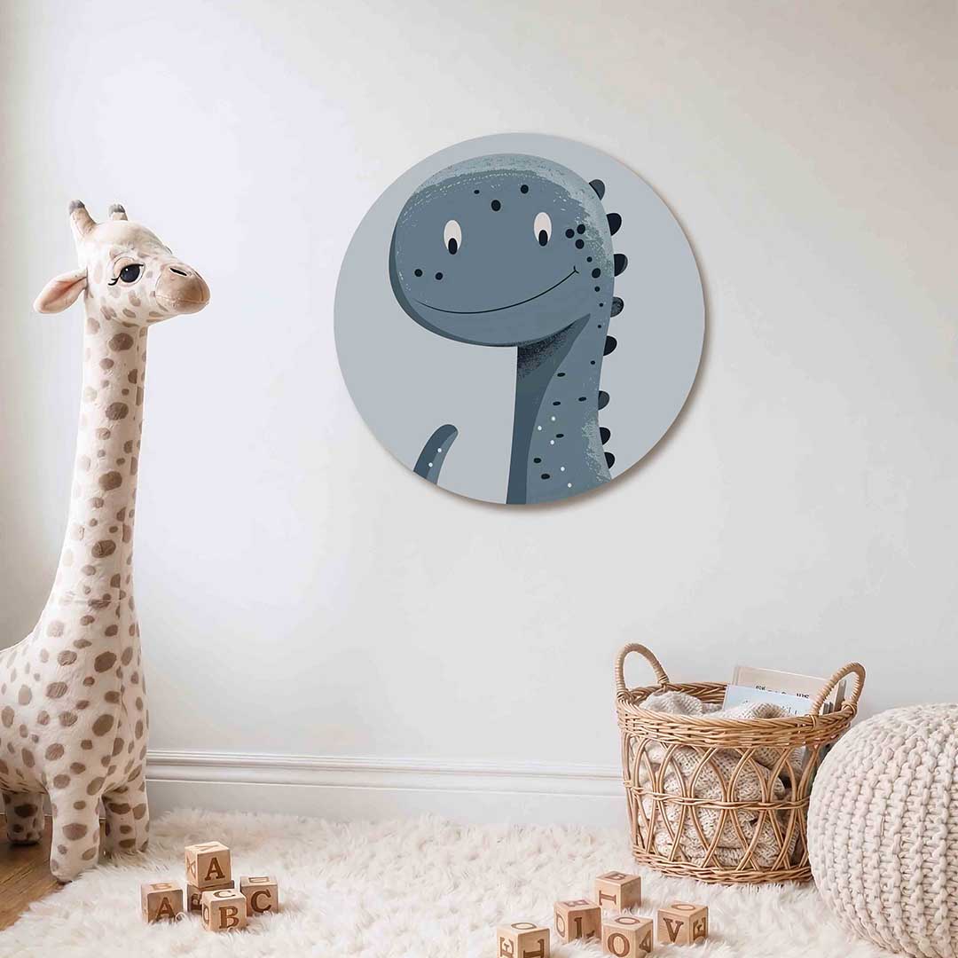 Blauwe dinosaurus Muurcirkel