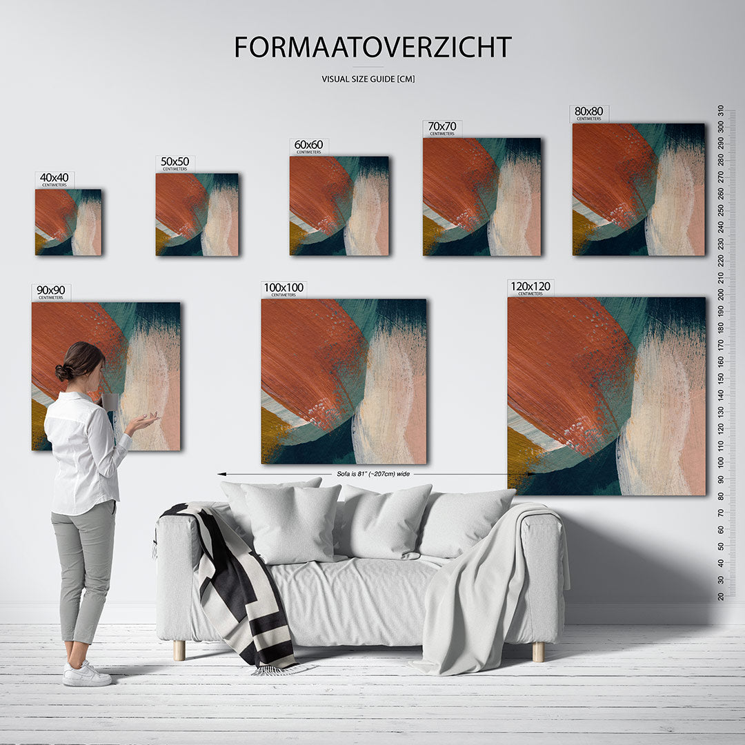 Dynamische kleurencompositie Kunstwerk