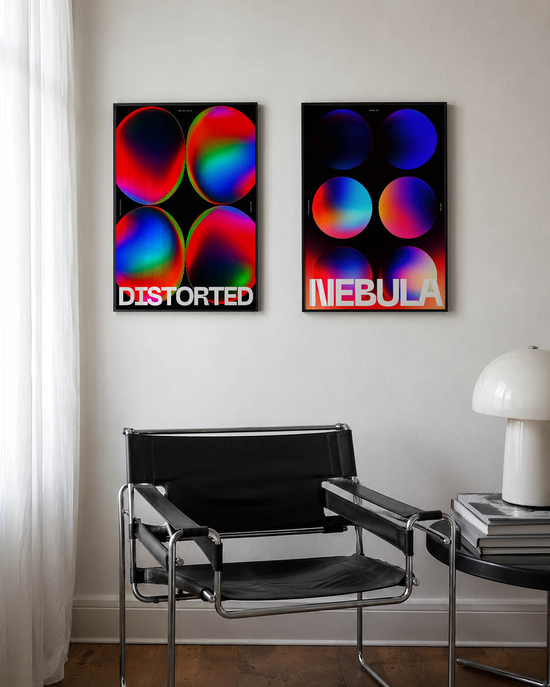 Kleurvervorming cirkelspel Posterset