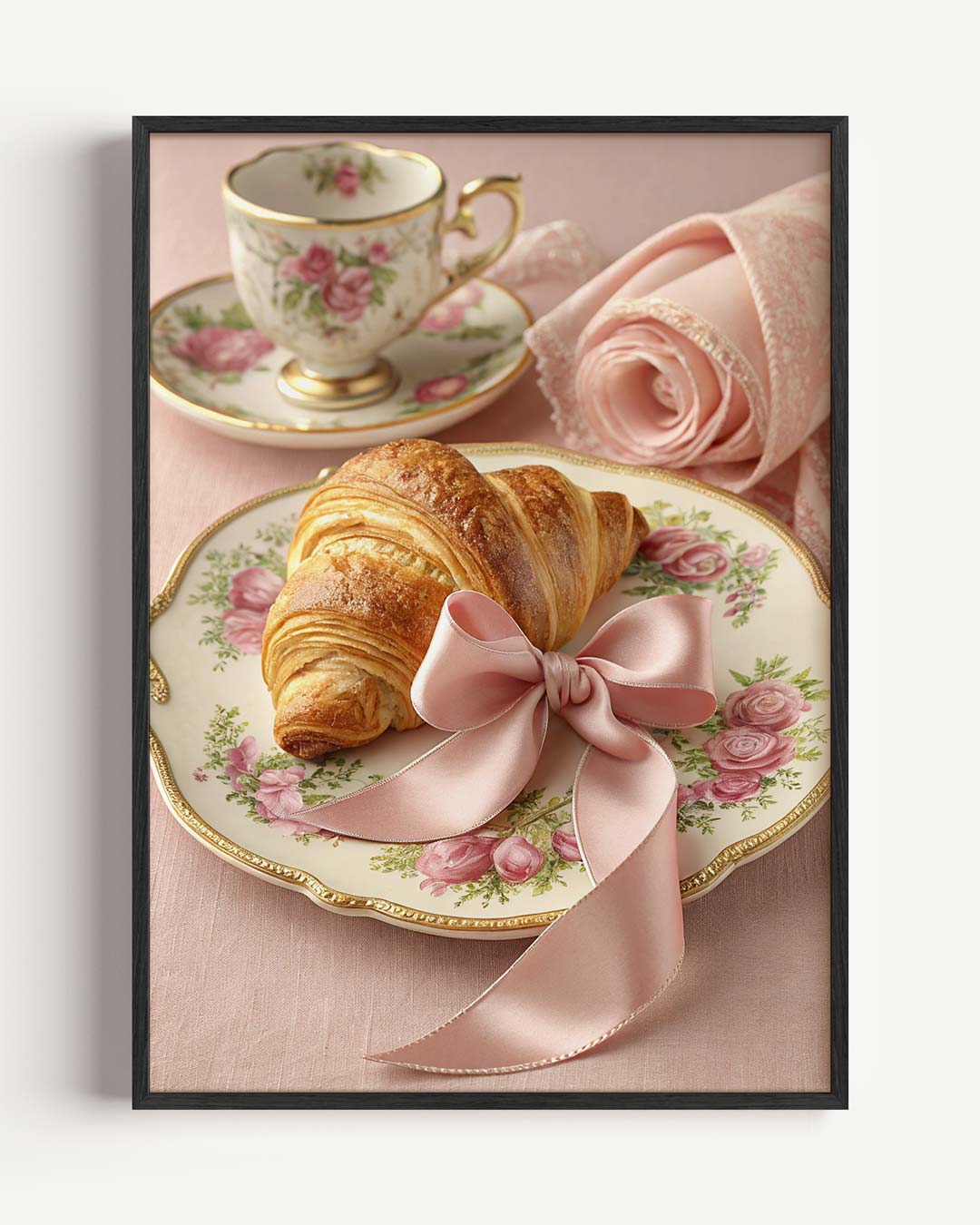 Elegante Rozen Ontbijtposter-WallArtistic