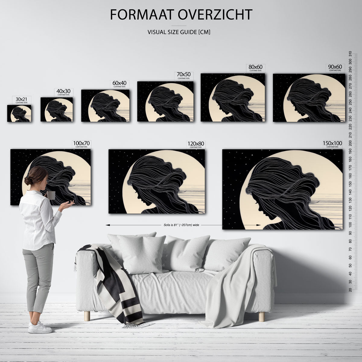 Silhouet van vrouw Poster