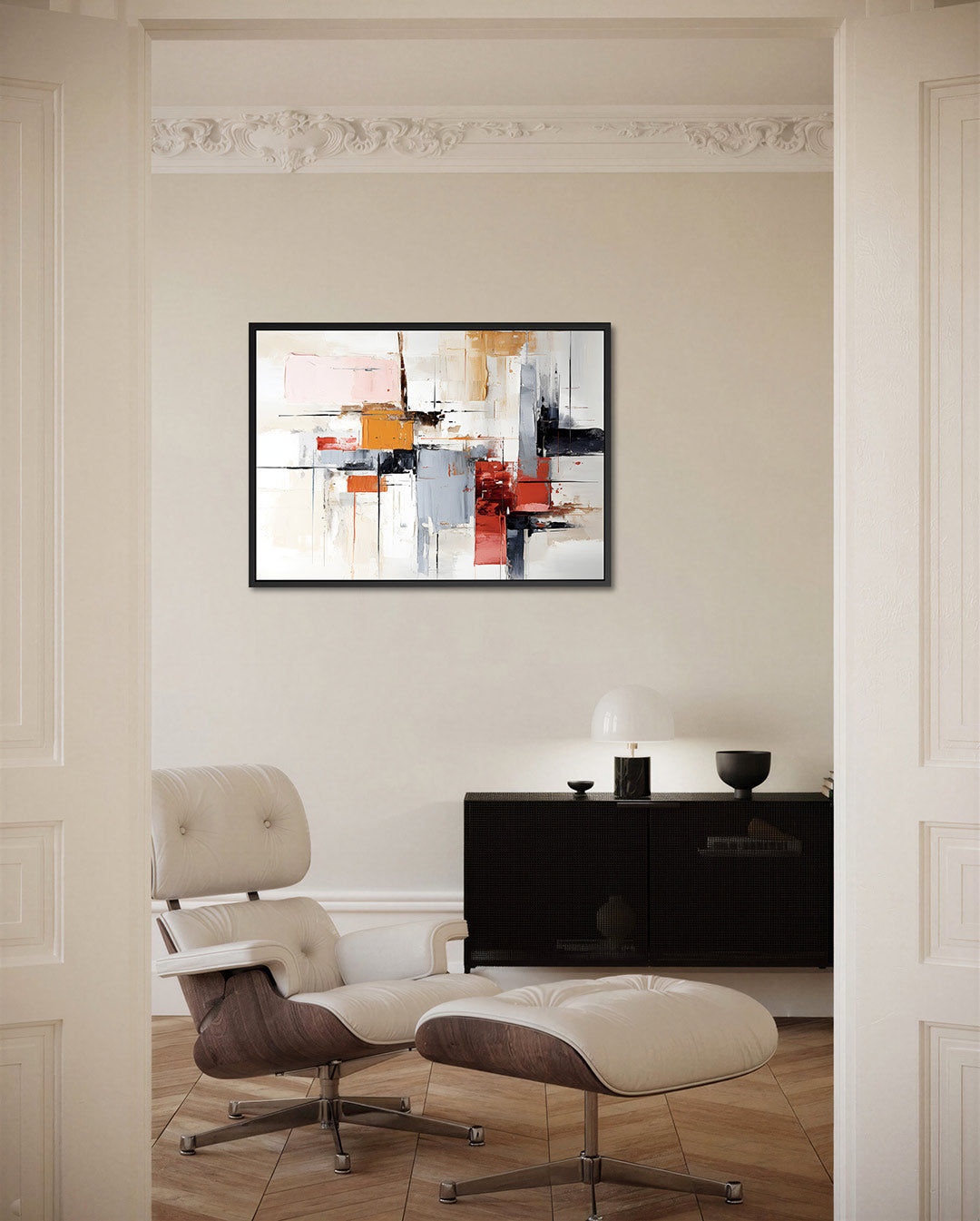 Geometrische kleurencompositie Kunstwerk