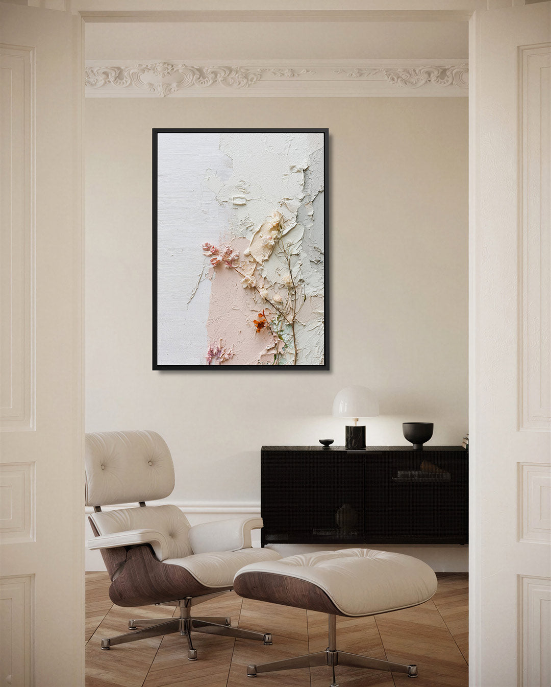 Textuur en bloemen Kunstwerk