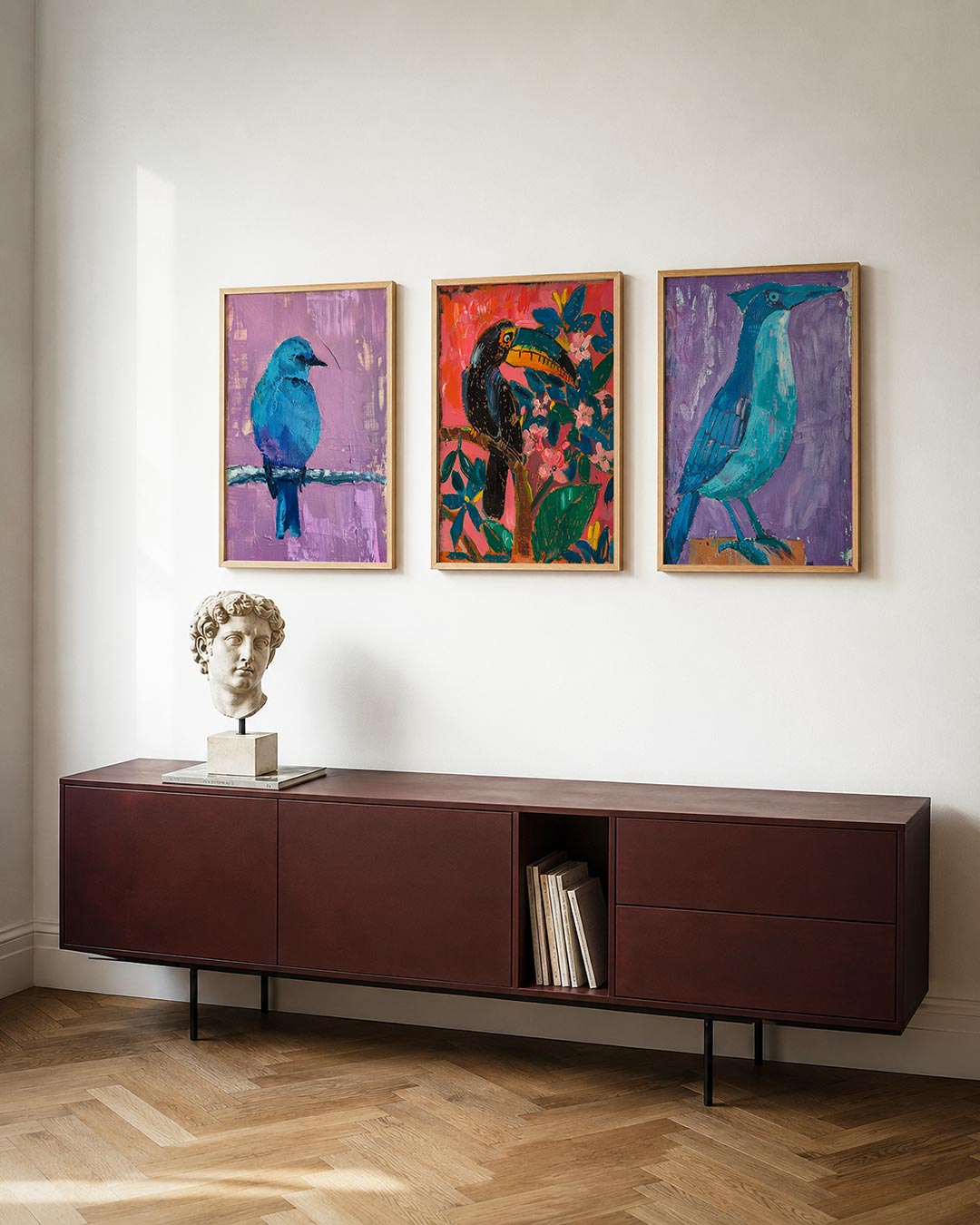 Vogel in kleurvlakken Posterset