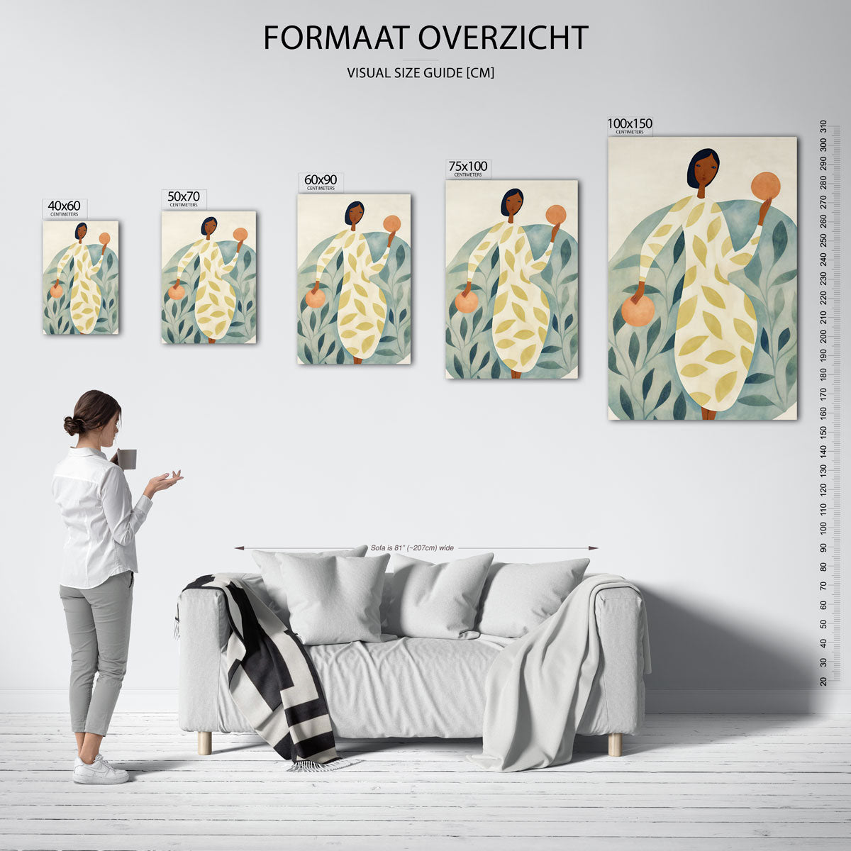 Vrouw met cirkels Kunstwerk
