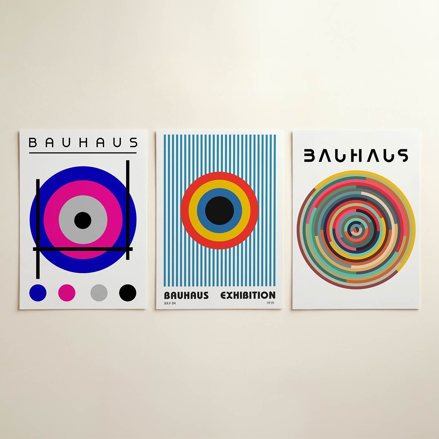 Cirkel en lijnenspel Posterset