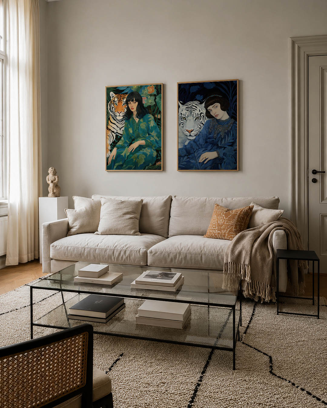 Tijger en vrouw Posterset