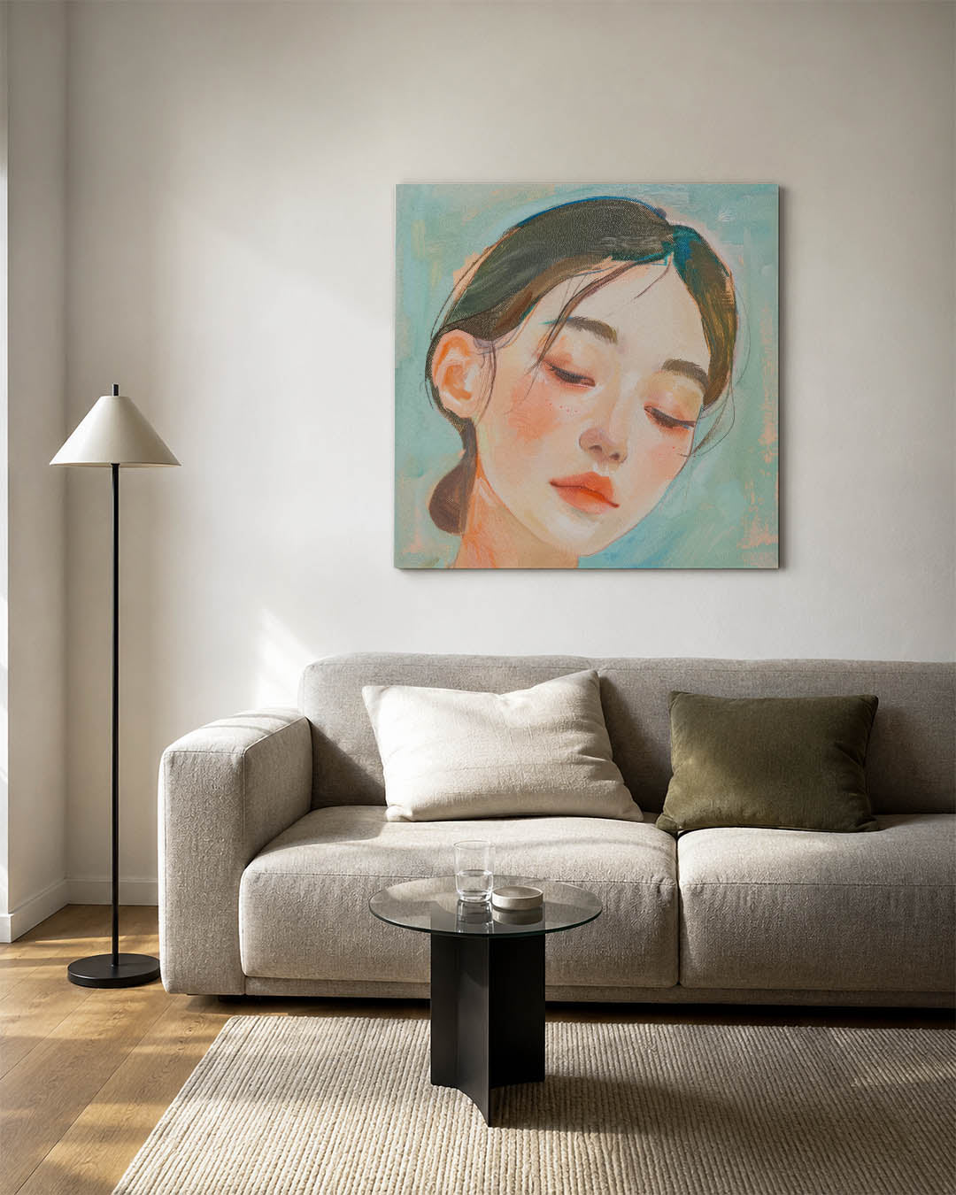 Dromerige portretstudie Kunstwerk