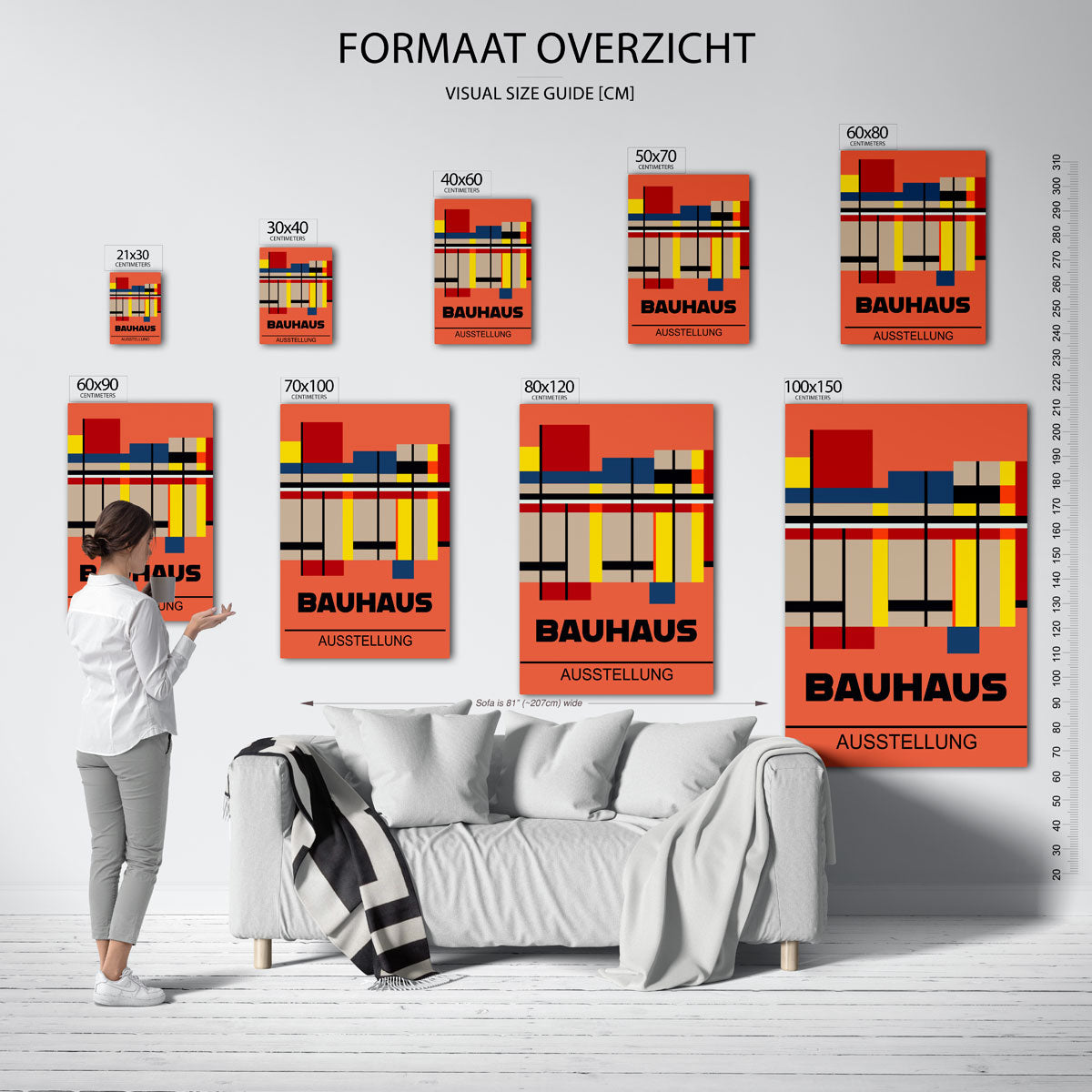 Kleurrijke lijnstructuur Poster