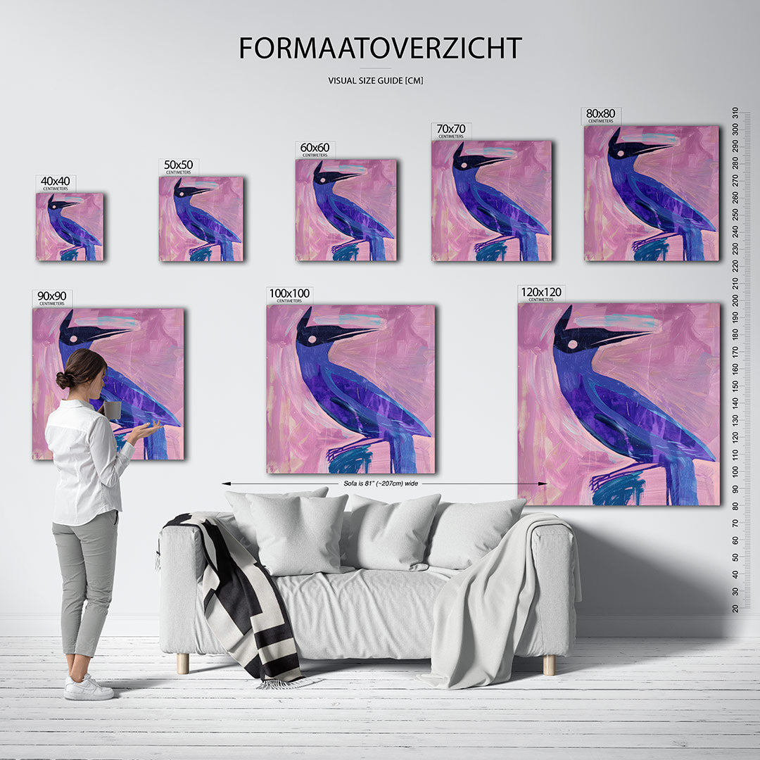 Vogelsilhouet met kleuren Kunstwerk