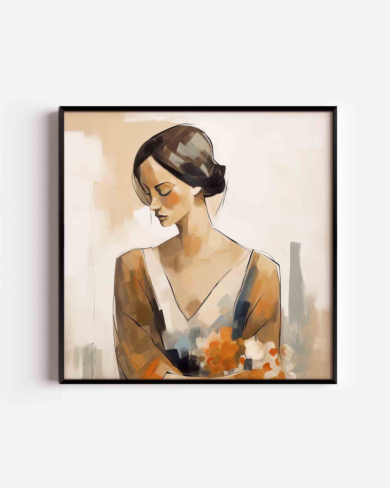 Vrouw met bloemen Poster