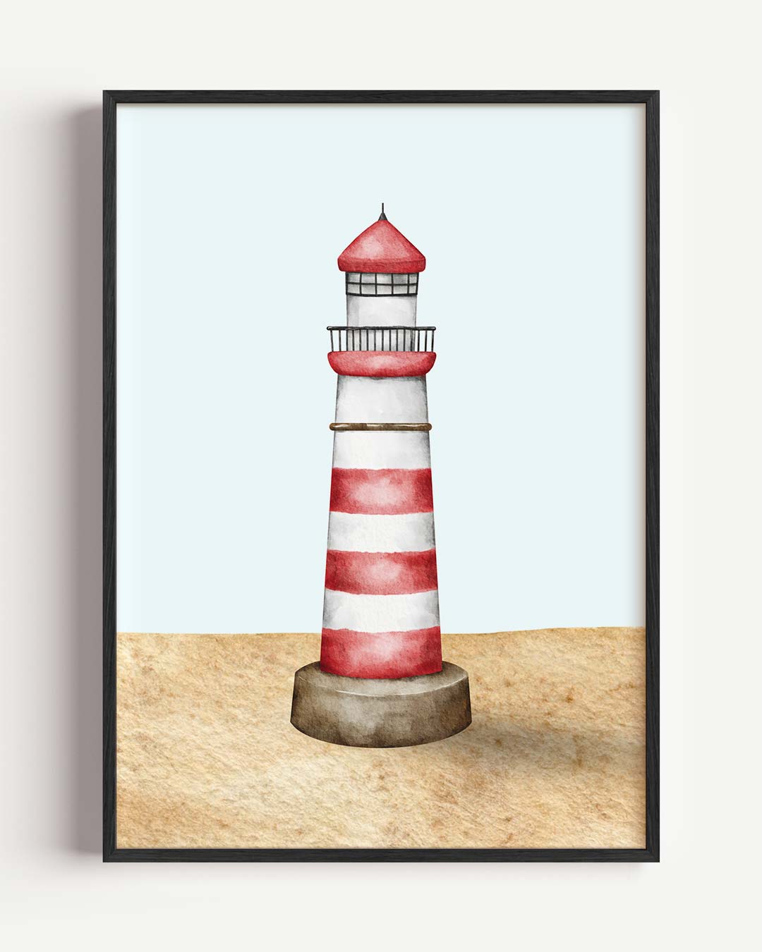 Vuurtoren Rood-Wit Poster-WallArtistic