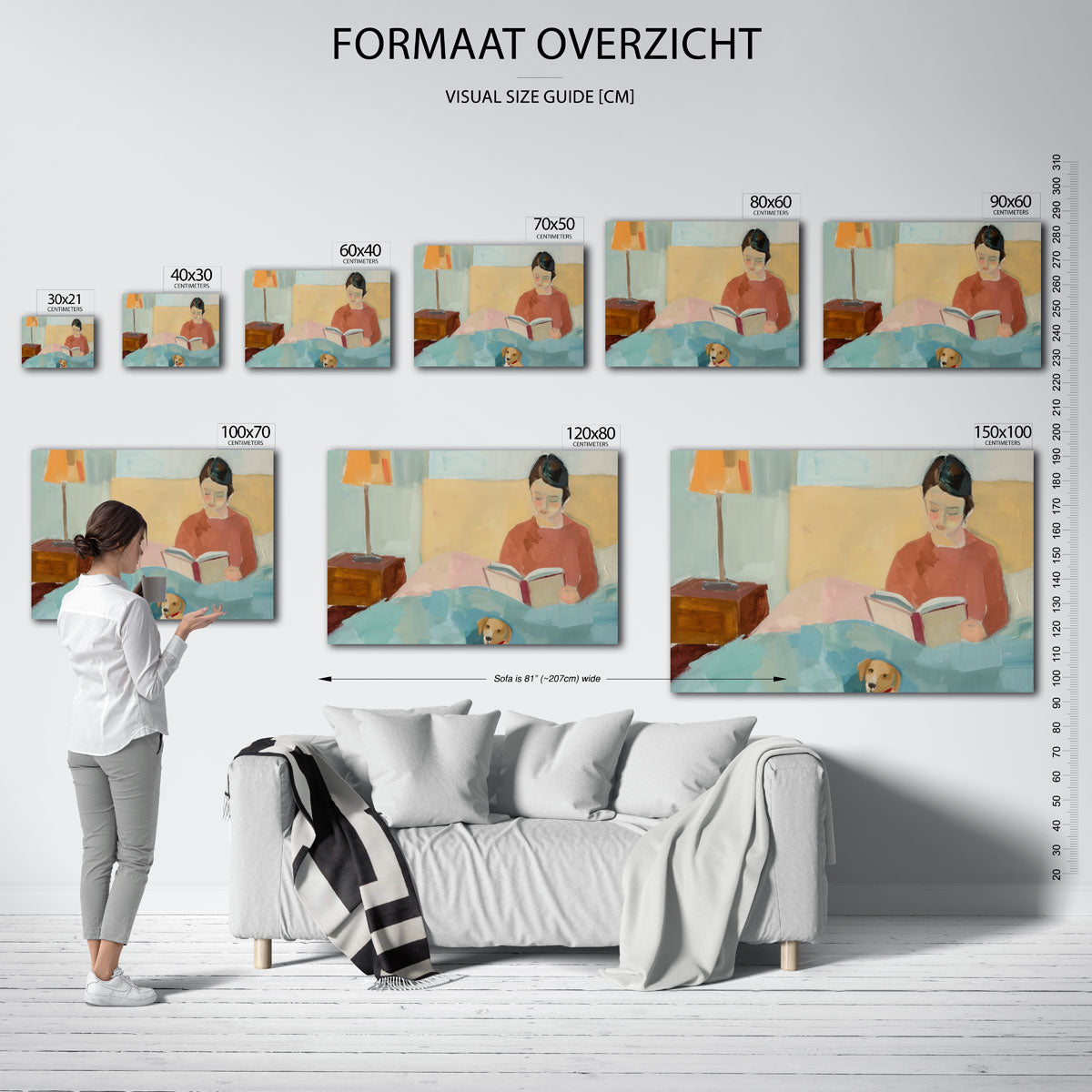 Lezende vrouw met hond Poster