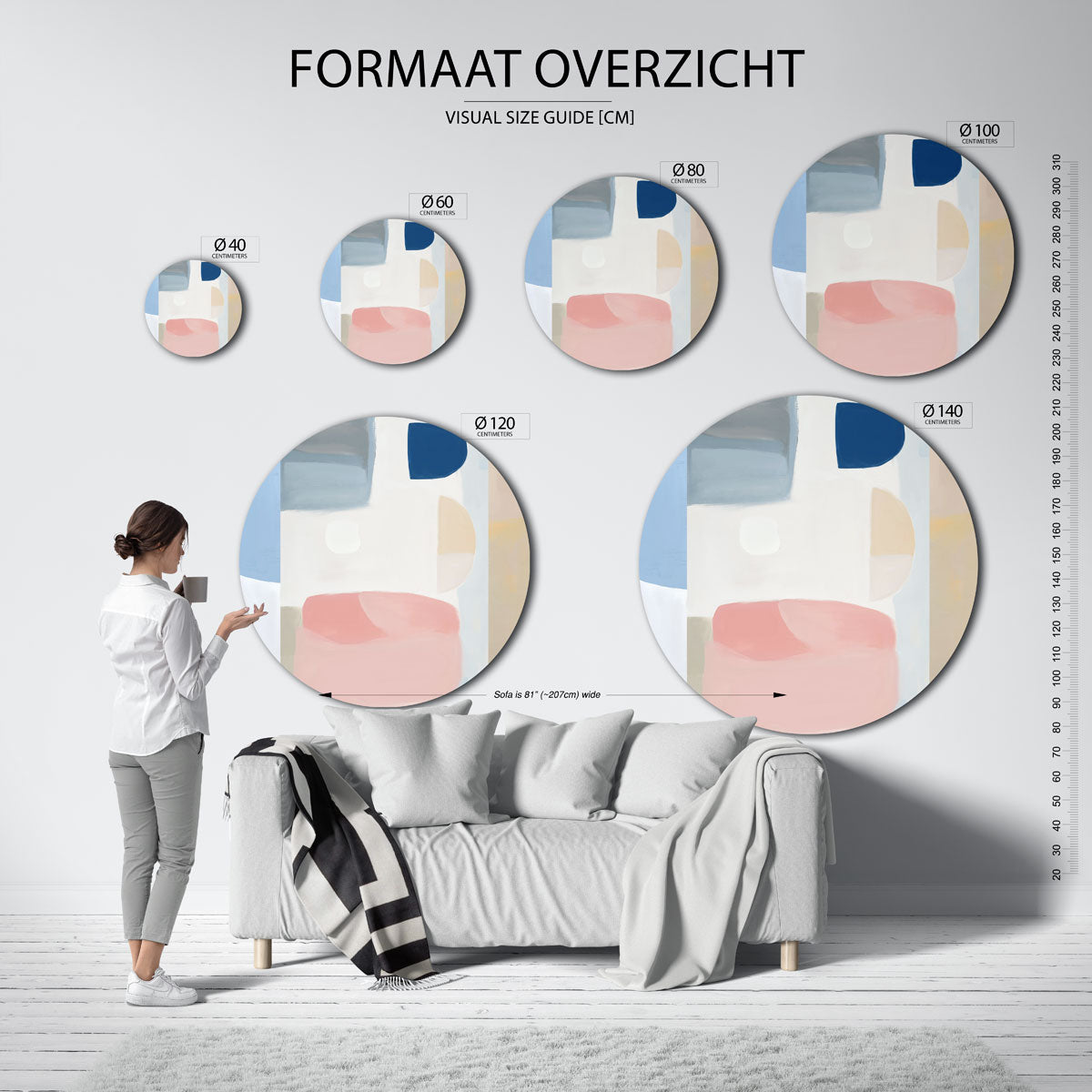Abstracte vormen Muurcirkel